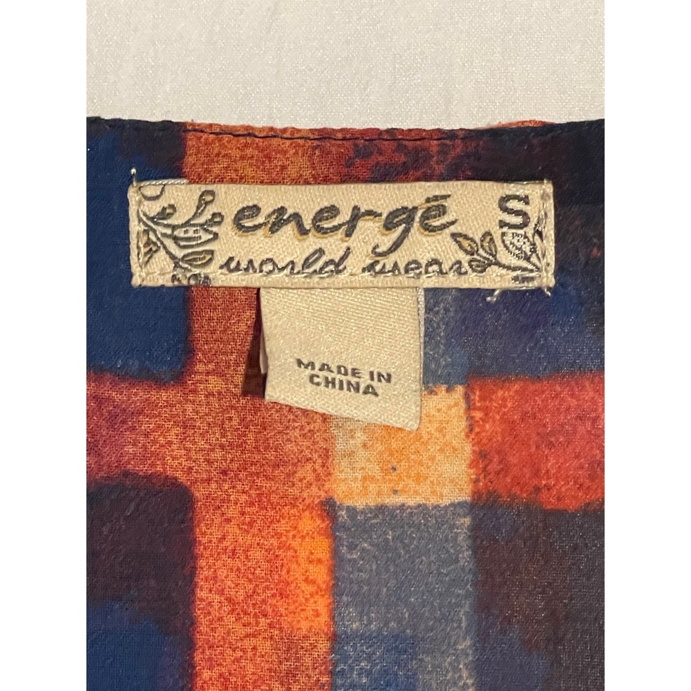 00718 Emerge World Wear Plaid Overlay‎ Tunic Top Women's Size S - Picture 2 of 9